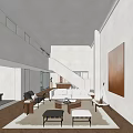 Modern Duplex Living Room Interior With Staircase Sofa And Decorative Painting