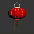 Traditional Red Round Lantern Furniture With Golden Trim Fabric And Hanging Tassels