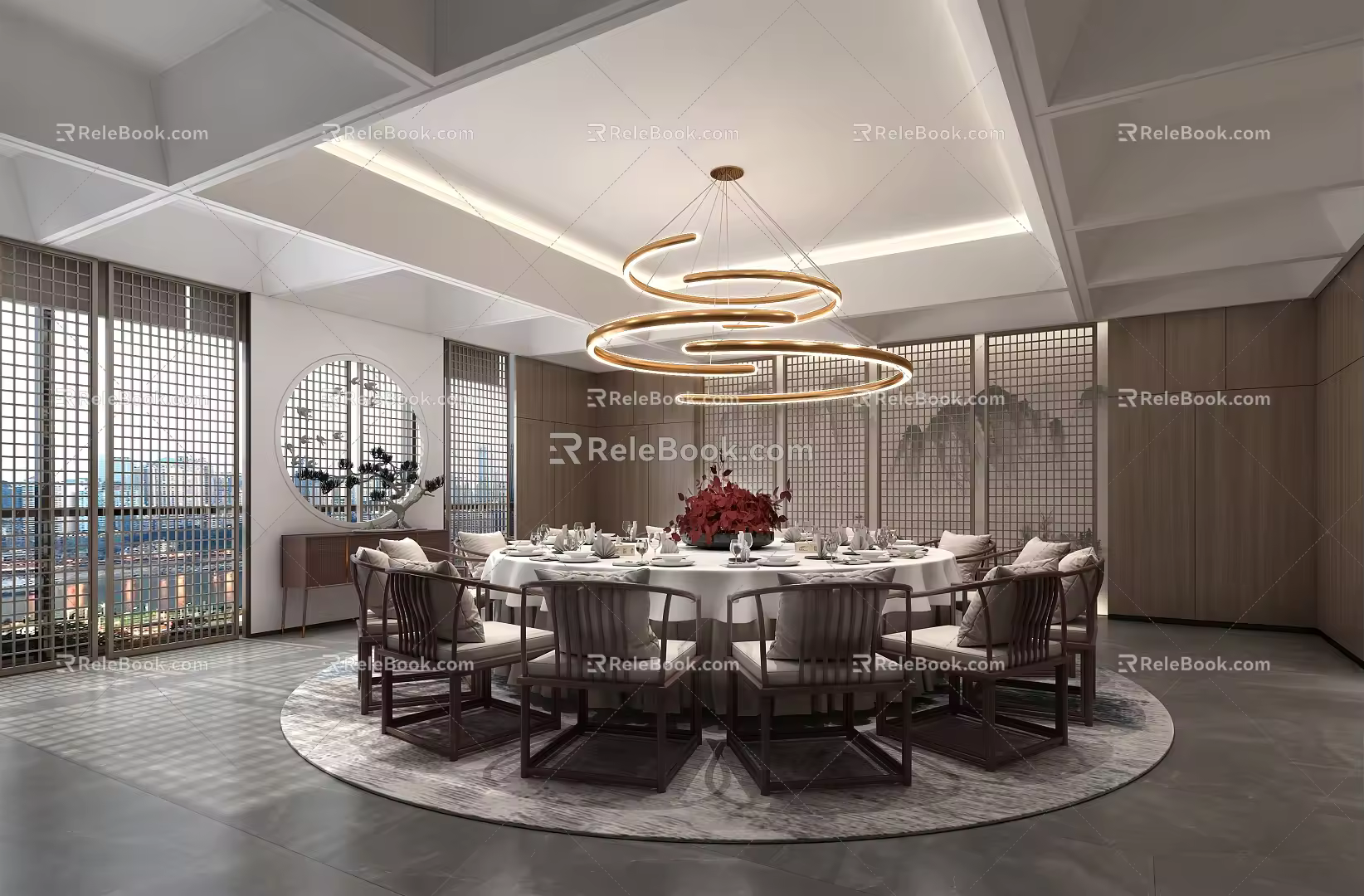 New Chinese-style private room 3d model