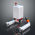 Game And Movie Character Mechanical Robot With White Body Red Accents And Mechanical Legs