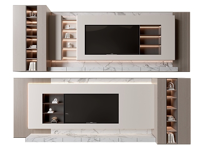 TV background wall ornaments TV balcony cabinet model