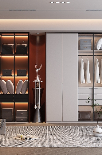 Light Luxury Wardrobe Combo 3d model