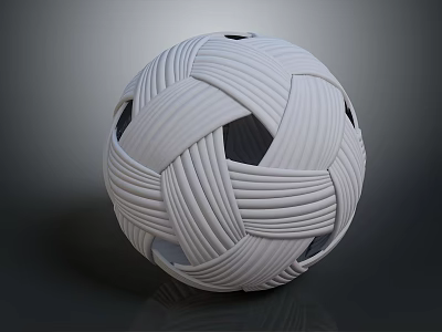 White Woven Texture Modern Design Soccer Ball For Sports Training And Games 3d model