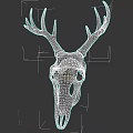 Detailed Deer Skull Sculpture with Intricate Carving and Decorative Artistic Design