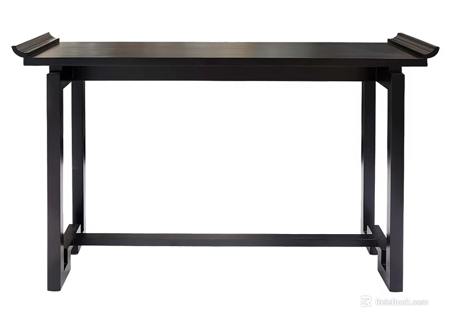 Modern Black Entryway Console Table Featuring Four Legged Frame And Flat Tabletop 3d model