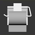 Modern Metal Toilet Paper Holder With White Roll And Chrome Finish