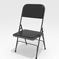 Black Folding Leisure Chair with Metal Frame Simple Design Portable for Indoor Outdoor Use