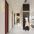 Modern Fashion Store Interior With Mannequins Reception Desk And Display Lighting
