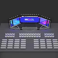 HICOOL 2024 Event Stage With Large Screens Seats And Backdrop Design