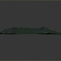 3D Mountainous Terrain Model With Winding Rivers And Lush Green Vegetation