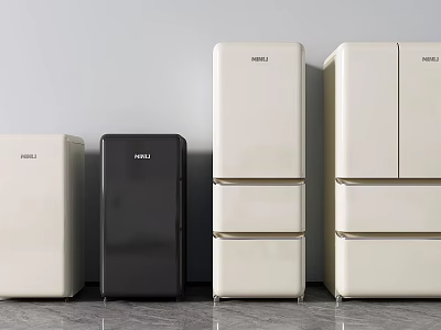 HEMEL Modern Refrigerators Various Designs Black White Single Double Door Models 3d model