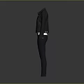 Black Denim Jacket With White Inner Top And Dark Pants For Casual Daily Outfit
