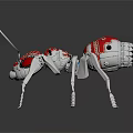 Red and White Mechanical Ant Robot With Long Antennae And Mechanical Legs