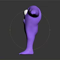 Purple Cartoon Creature Character With Big Eyes Stretchy Arms And Soft Texture
