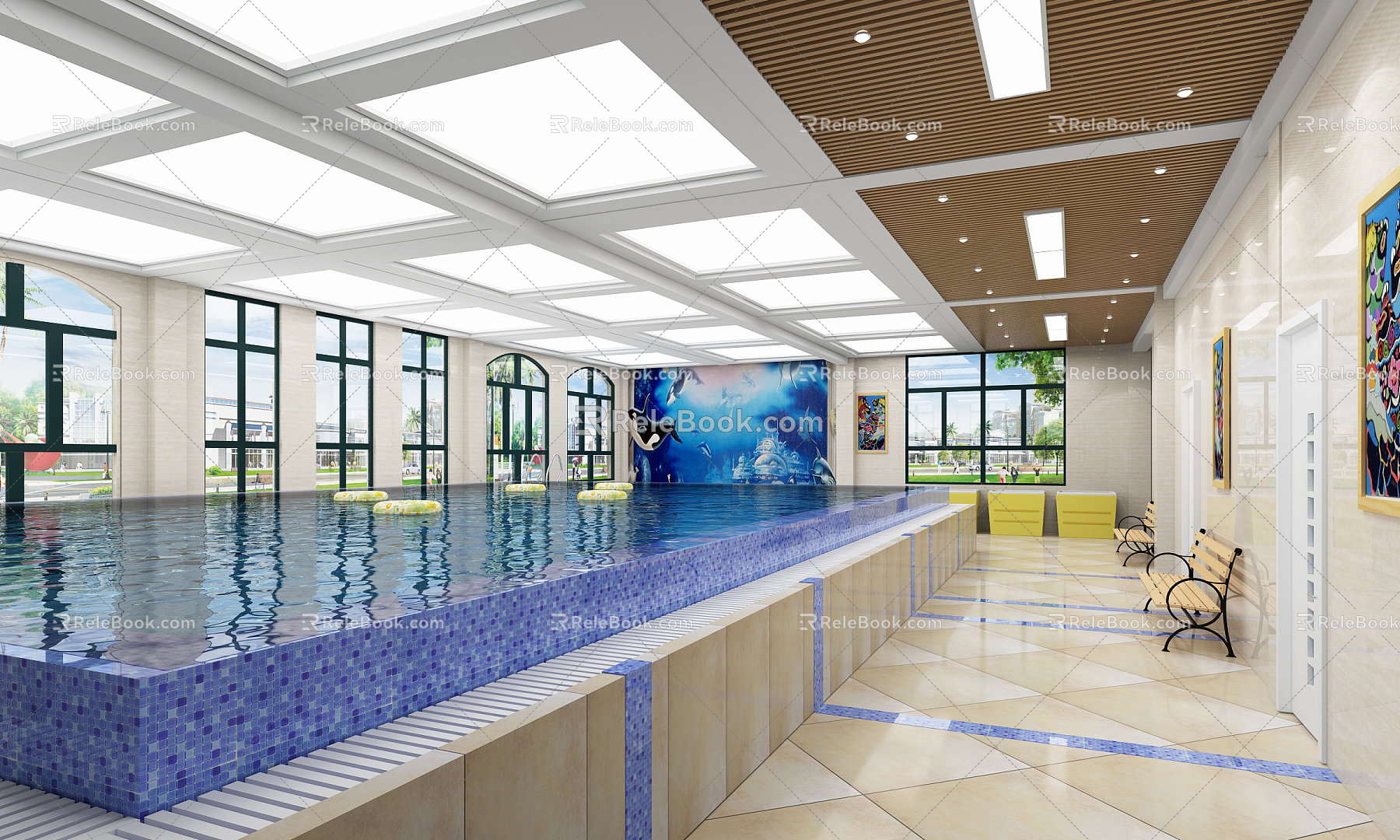 Modern Swimming Pool Kindergarten Swimming Pool 3d model
