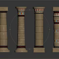 national style roman pillar stone pillar stone pillar 3d model