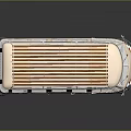 Vintage Volkswagen Van Decorated With Colorful Floral Patterns And Wooden Roof Rack