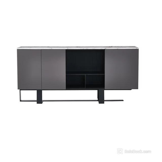 Modern Sideboard With Sleek Design And Spacious Storage Compartments 3d model 