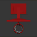 Red Frame White Backboard Basketball Hoop Sports Equipment With Stable Base Structure