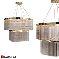 Modern Gold Frame Chandeliers With Transparent Crystal Pendants And Layered Design