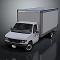 White Box Truck Exterior Design With Cargo Container And Wheels 3d model