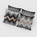 Chevron Pattern Throw Pillows in Gray Black and Beige Tones for Home Decor