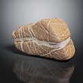 Natural Brown Stone with Unique White Veins and Smooth Surface in Natural Shape 3d model