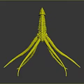 Red Animal With Long Thin Legs Curved Segmented Body And Reflection On Dark Background