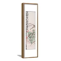 Chinese Traditional Botanical Painting With Lotus Leaves And Reed For Wall Decor