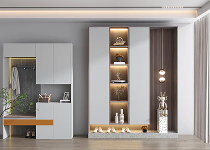 Modern Shoe Cabinet Modern Entrance Cabinet 3d model