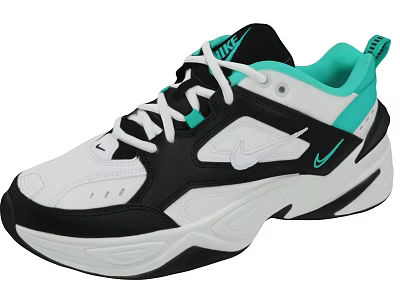 Nike Chunky Sole Sneakers With Black White And Turquoise Color Design And Logo 3d model