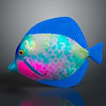 Showcasing Colorful Tropical Fish With Blue Pink Green Spots And Yellow Eyes Fins Tail