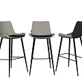 Modern Stylish Bar Stools With Light Grey And Black Seats And Metal Frame Legs