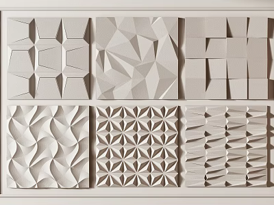 Wainscoting Panel Designs With Various Geometric Patterns And Textured Surfaces 3d model
