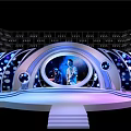 Energetic Concert Stage Performance With Colorful Lighting And Live Music Artist