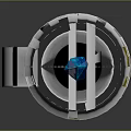 Detailed Lightsaber With Blue Blade And Layered Metallic Hilt Design