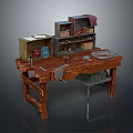 Rustic Wooden Workbench Furniture With Tool Storage And Practical Tool Organization Features 3d model