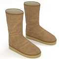 Brown Suede Knee High Boots with Stitched Details and Beige Sole in Simple Minimalist Design