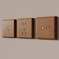 Modern Brown Wall Sockets And Switches In Home Interior Setup 3d model