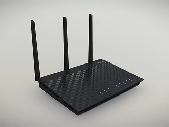 modern router asus dual band wireless 3d model