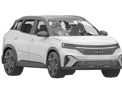 White Modern SUV With Sleek Body Design LED Headlights And Black Alloy Wheels 3d model