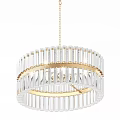 Modern Crystal Chandeliers With Gold Frame And Transparent Crystal Bars Hanging Design