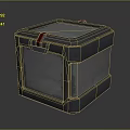 Practical Household Storage Container Metal Cube Shaped Design With Red Latches And Textured Surface