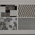 Square Rugs With Various Patterns Including Herringbone Geometric And Patchwork For Modern Home Decor 3d model
