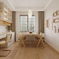 Modern Cream Style Open Living And Dining Room With Cozy Furniture And Soft Ambient Lighting