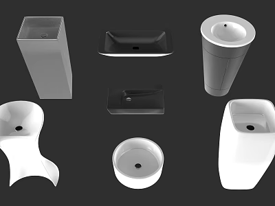 Modern Bathroom Sinks in Various Designs and Different Shapes 3d model