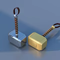 Hammer Shaped Daily Life Accessories With Leather Handle In Silver And Gold