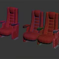 Red Leather Theater Seats With Comfortable Armrests For Modern Cinema Interior