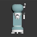 Turquoise Vintage Espresso Machine A Stylish Kitchen Appliance with Metallic Accents
