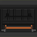 Industrial Black Equipment With Gray Conveyor Belt and Components Below and Red Glowing Side Section